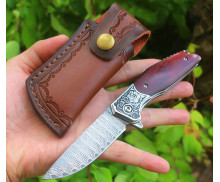 Damascus Steel Blade Wave Pattern Quick Opening Camping Blank High Quality Drop Point Survival Knife UD406666